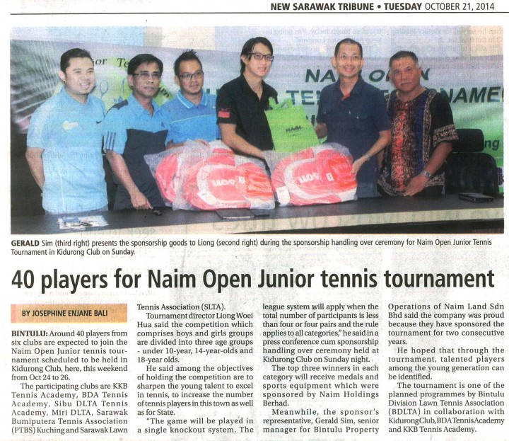 40 Players for NAIM Open Junior Tennis Tournament