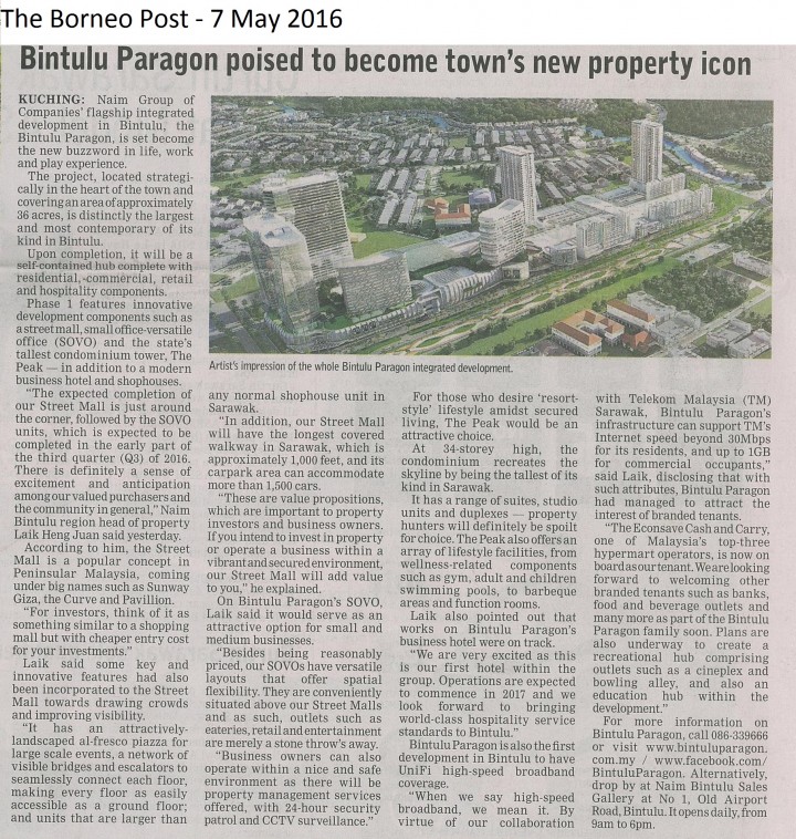 Bintulu Paragon Poised to Become Town’s New Property Icon