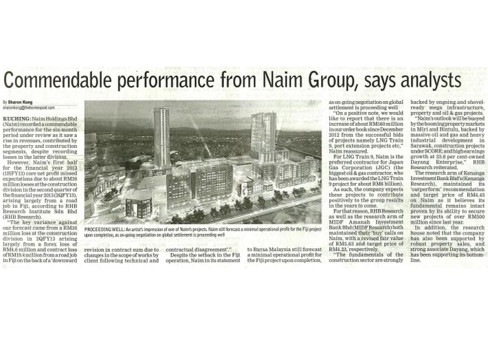Commendable performance from Naim Group, says analysts