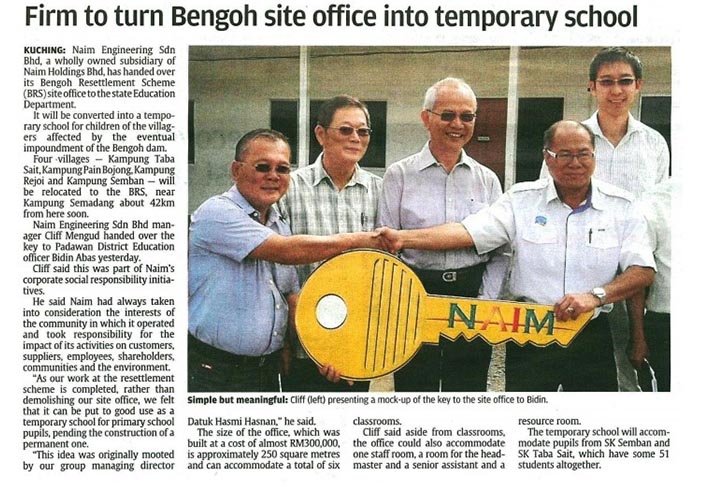 Firm to turn Bengoh site office into temporary school