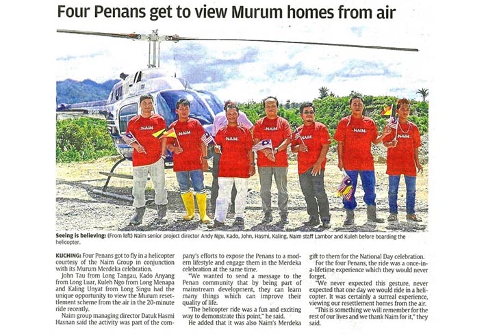 Four Penans get to view Murum homes from air
