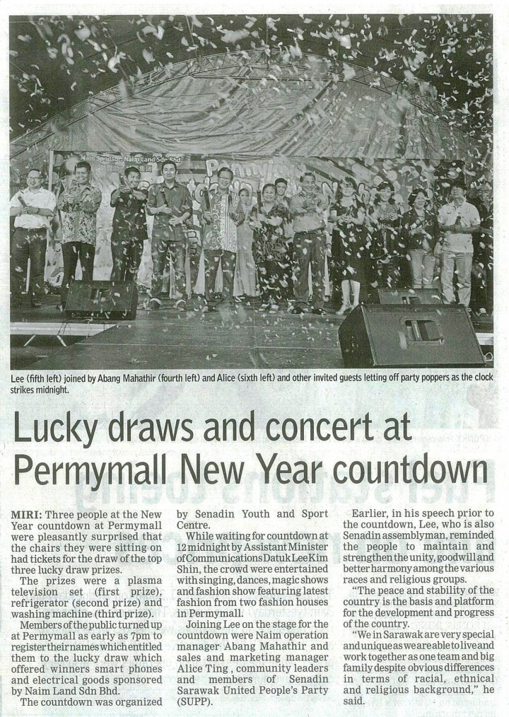 Lucky Draws and Concert at Permy Mall New Year Countdown