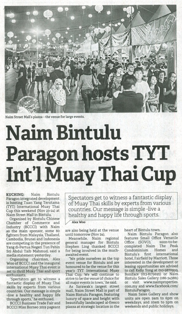 NAIM Bintulu Paragon Hosts TYT International Muay Thai Cup