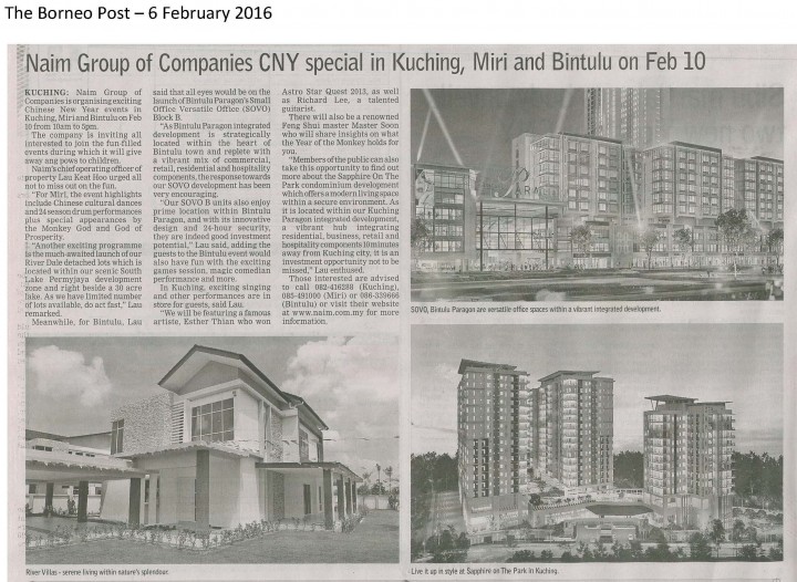 NAIM Group of Companies Chinese New Year Special in Kuching, Miri and Bintulu on Feb 10