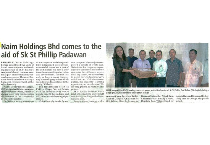 Naim Holdings Bhd comes to the aid of Sk St Philip Padawan