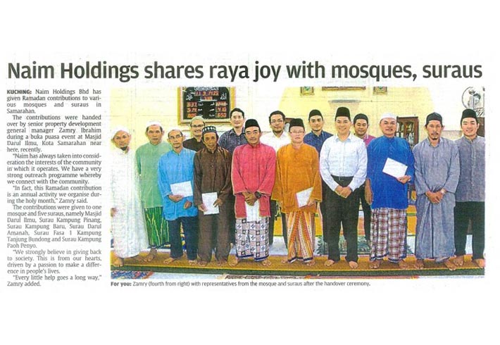 Naim Holdings shares raya joy with mosques, suraus