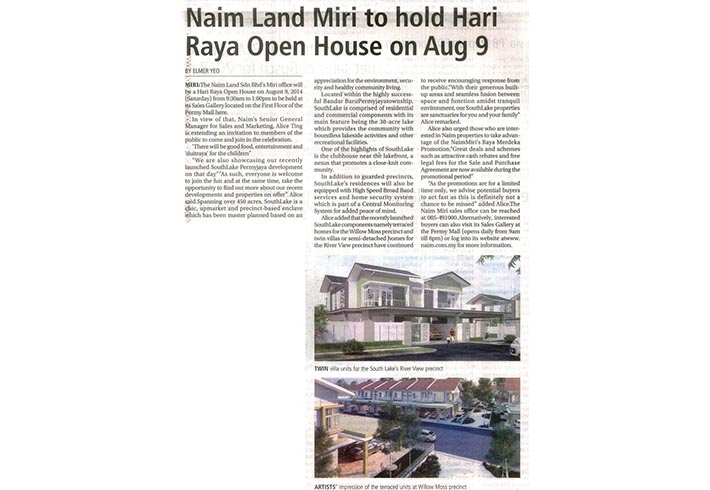 Naim Land Miri to hold Hari Raya Open House on Aug 9