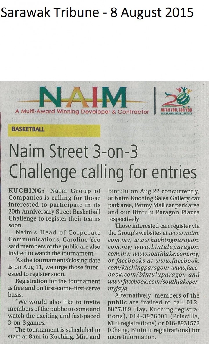 NAIM Street 3-on-3 Challenge Calling for Entries
