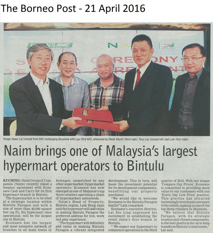 NAIM Brings One of Malaysia’s Largest Hypermart Operators to Bintulu