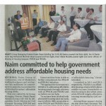 NAIM Committed to Help Government Address Affordable Housing Needs