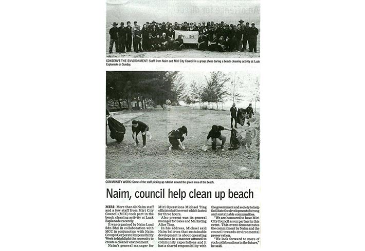 Naim, council help clean up beach