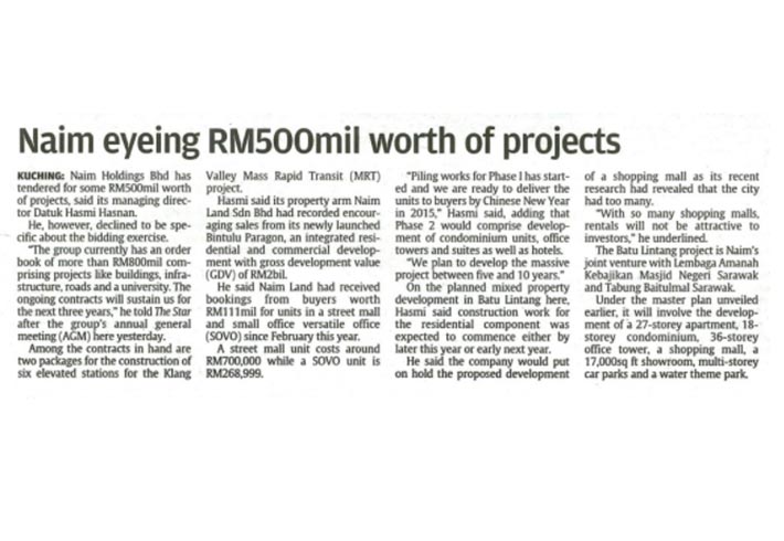 Naim eyeing RM500mil worth of projects