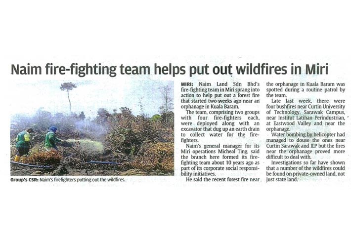 Naim fire-fighting team helps put out wildfires in Miri