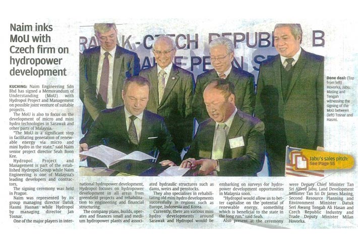 Naim inks MoU with Czech firm on hydropower development