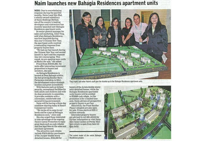 Naim launches new Bahagia Residences apartment units