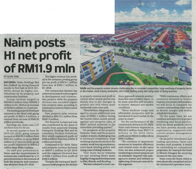 NAIM Posts First Half Net Profit of RM11.9 Million