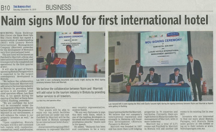 NAIM Signs MoU for First International Hotel