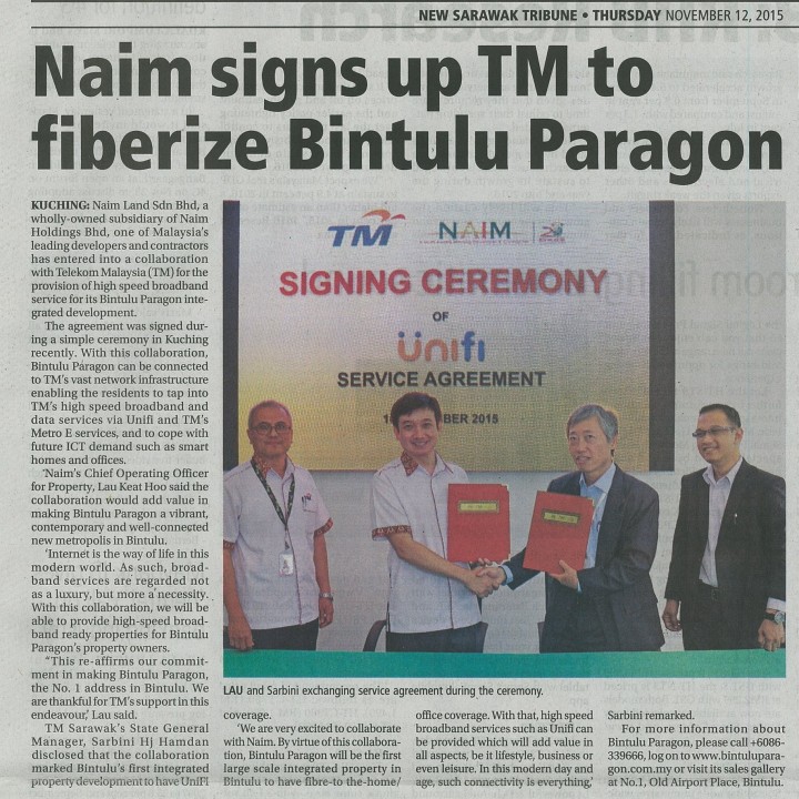 NAIM Signs Up TM to Fibre-ize Bintulu Paragon