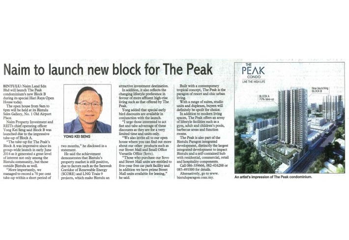 Naim to launch new block for The Peak