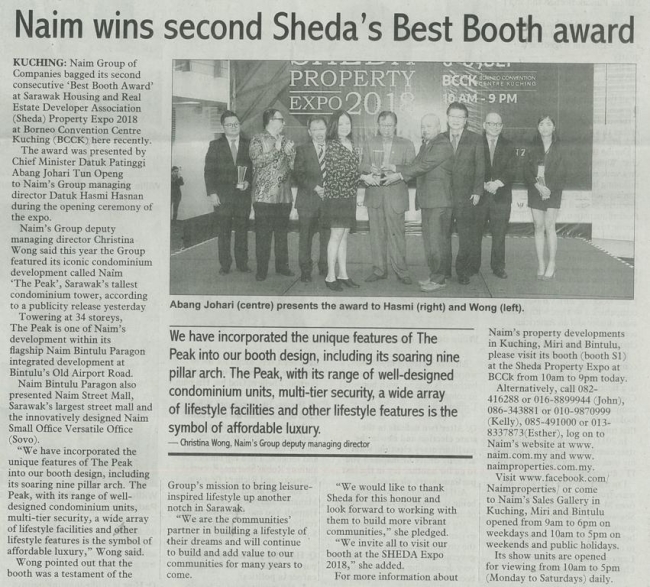 NAIM Wins Second SHEDA Best Booth Award