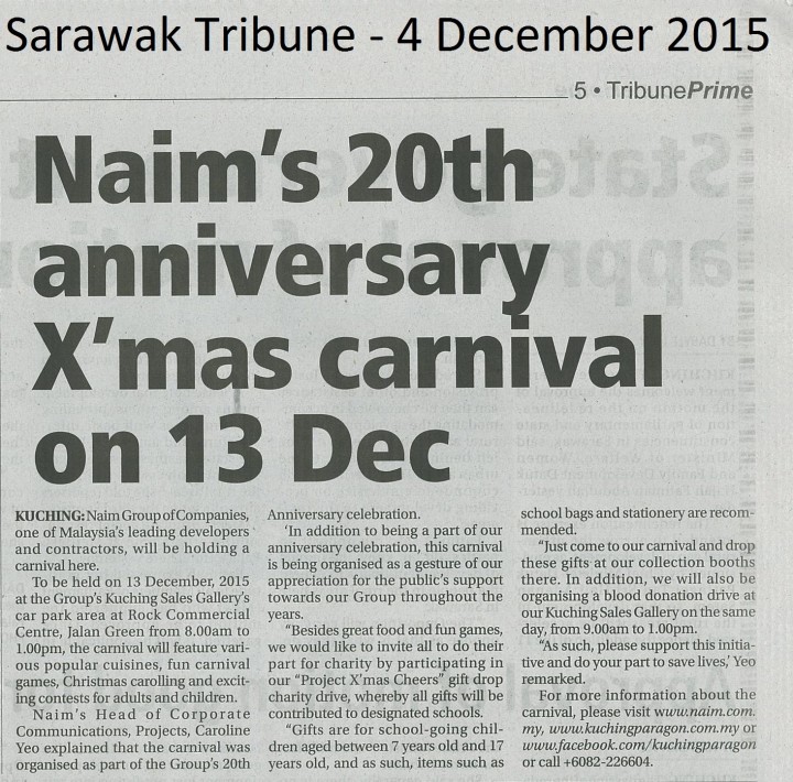 NAIM’s 20th Anniversary Christmas Carnival on 13 Dec