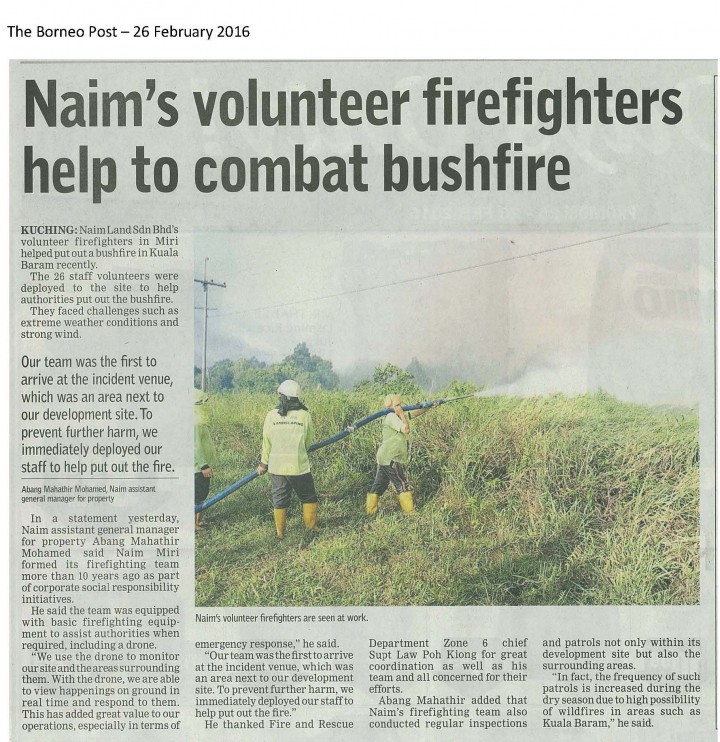 NAIM’s Volunteer Firefighters Help to Combat Bushfire