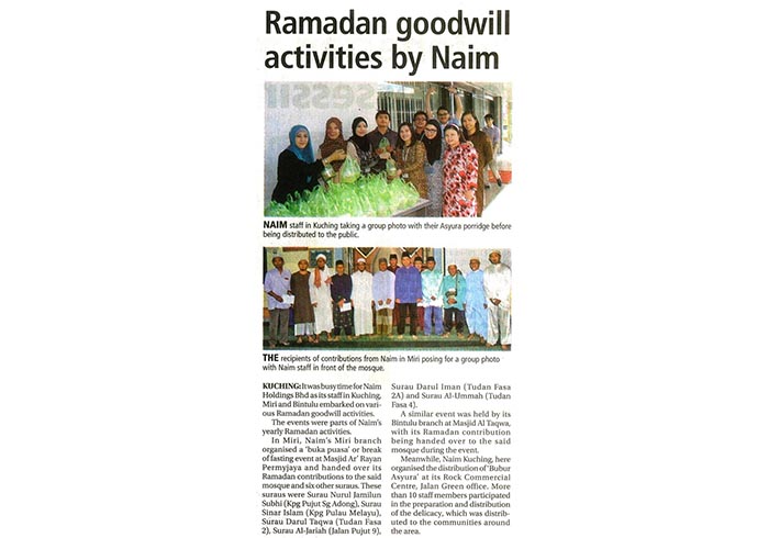 Ramadan goodwill activities by Naim