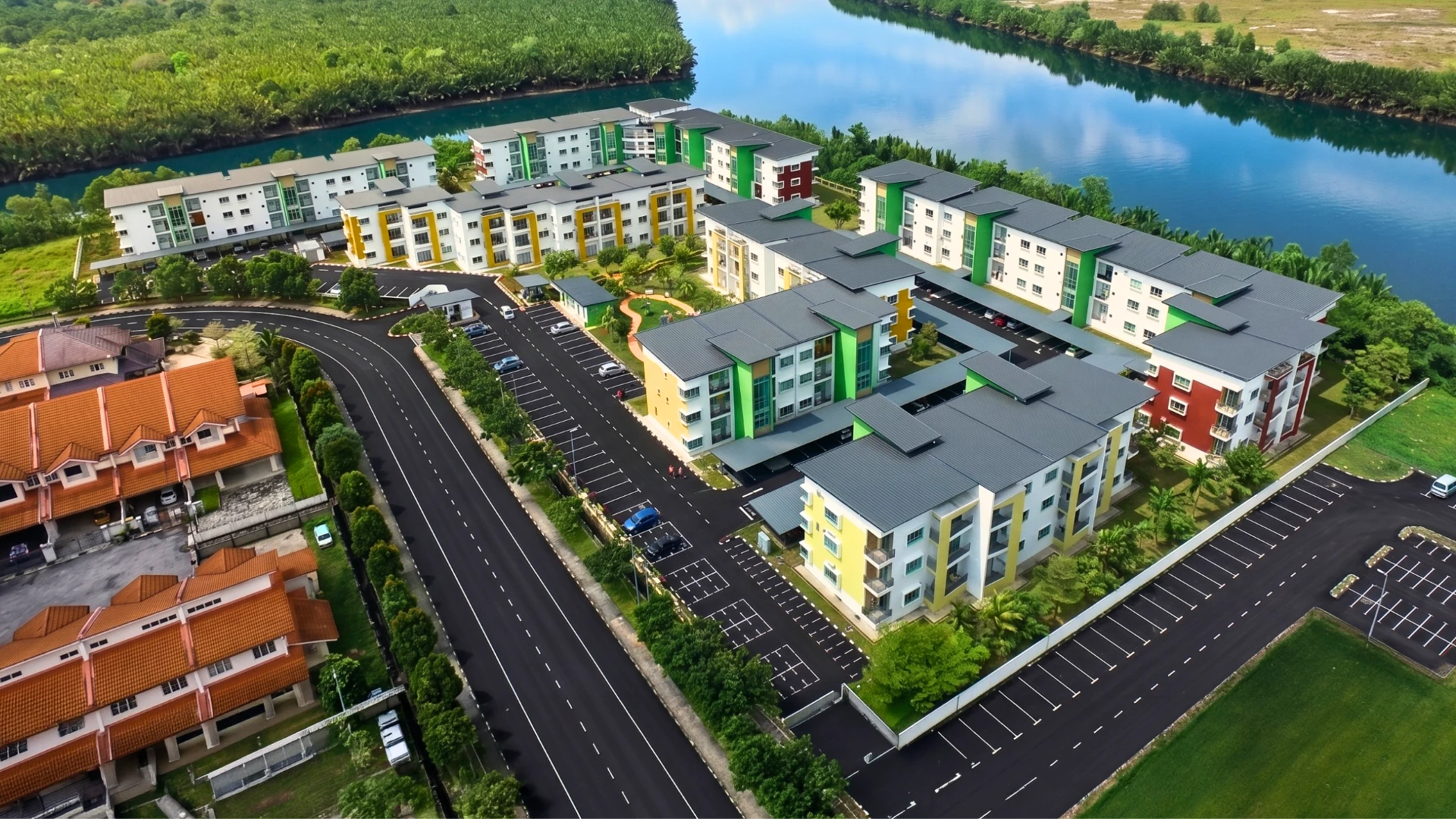 Riveria development, aerial view