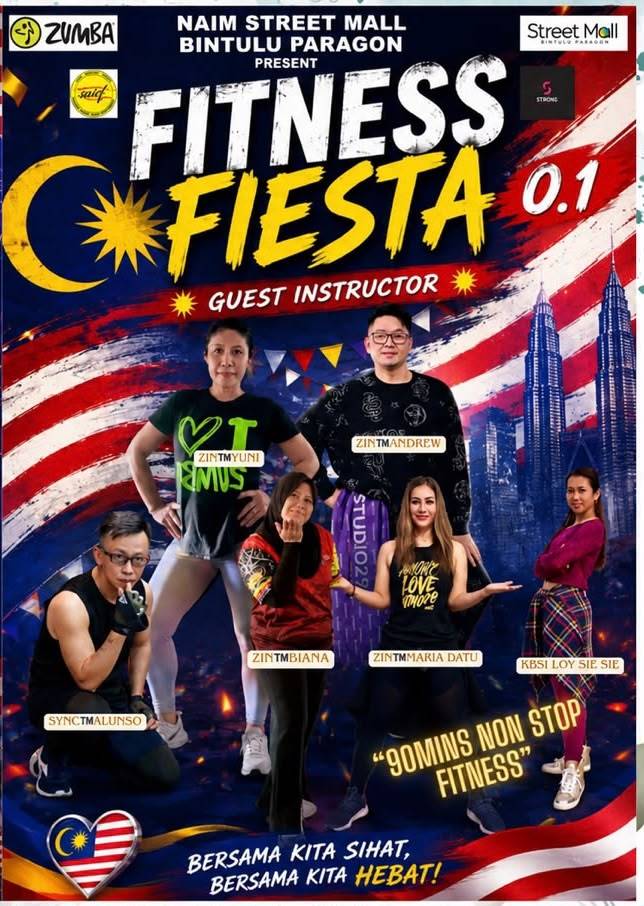 Fitness Fiesta 0.1 guest instructor line-up at NAIM Street Mall, Bintulu Paragon