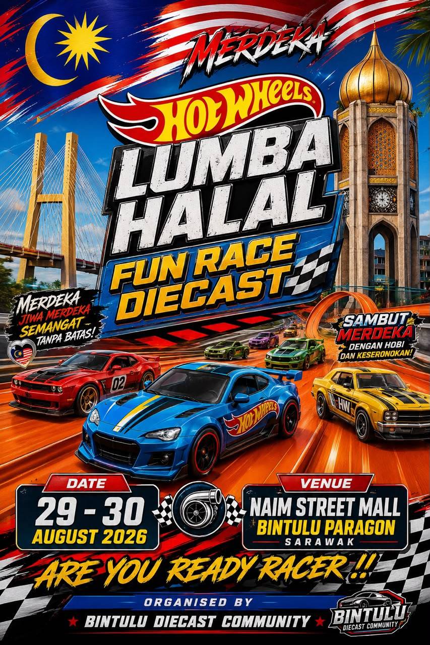 Hot Wheels Lumba Halal fun race diecast event at NAIM Street Mall, Bintulu Paragon