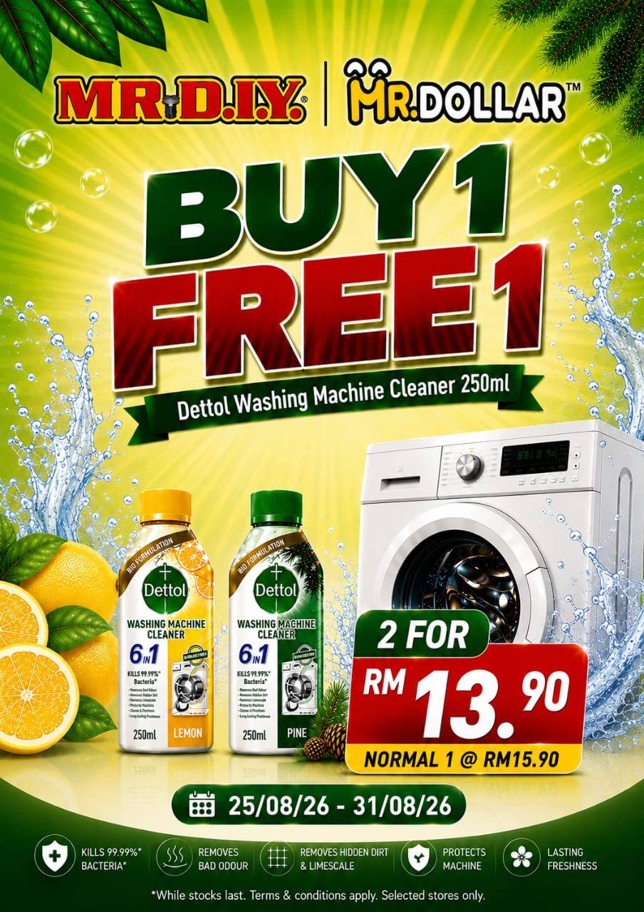 MR.DIY and Mr.Dollar Dettol buy 1 free 1 promotion at NAIM Street Mall, Bintulu Paragon